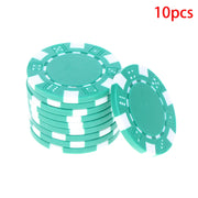 10 Pcs ABS Plastic   Casino Texas Hold'em  Metal Coins 11.5g   Game Chip Set Accessories
