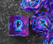 Set Of 7 Sharp Edge Resin Polyhedral DND Dice For D&D RPG Role Playing Games