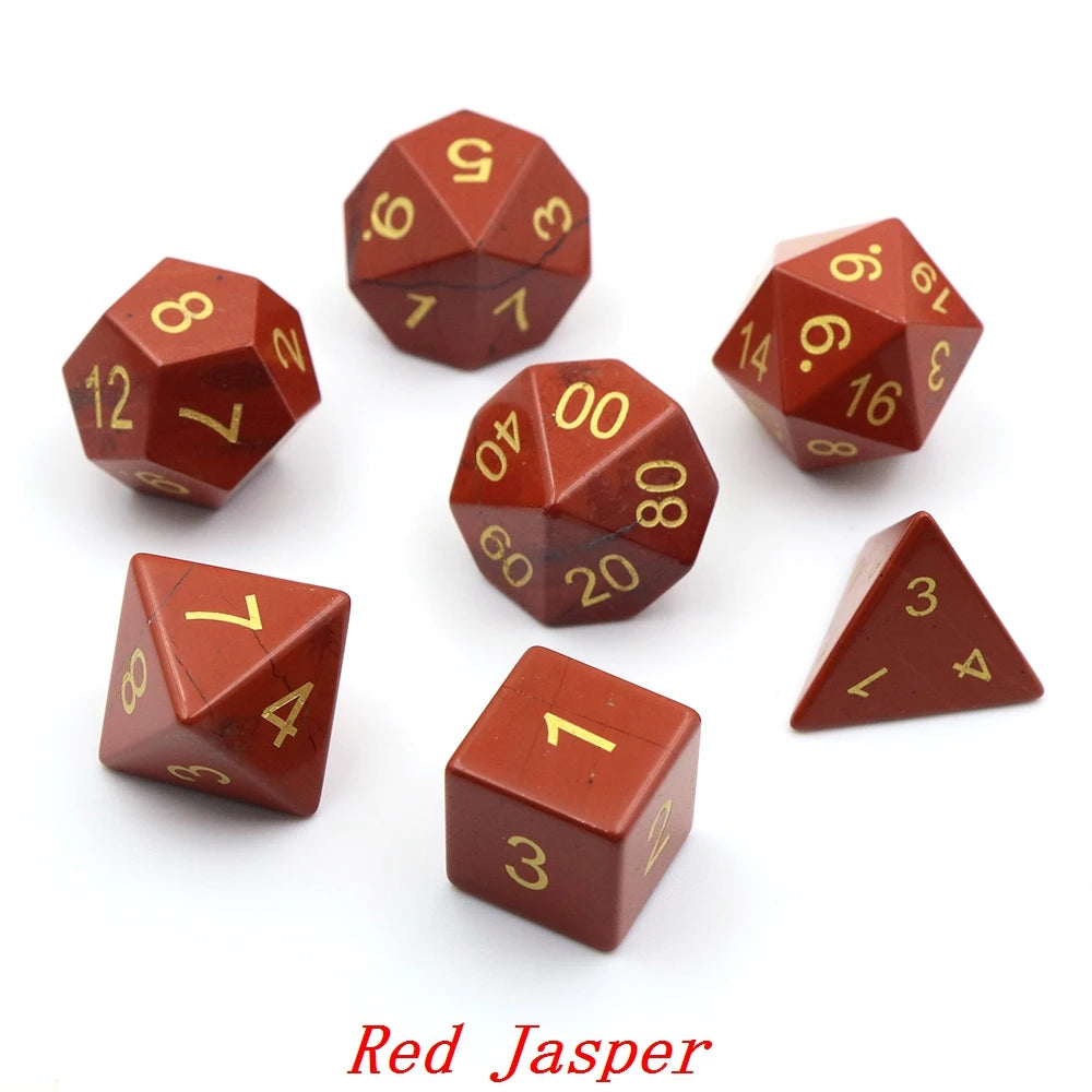 Natural Stone Dice Set – 7 Colours to Choose From