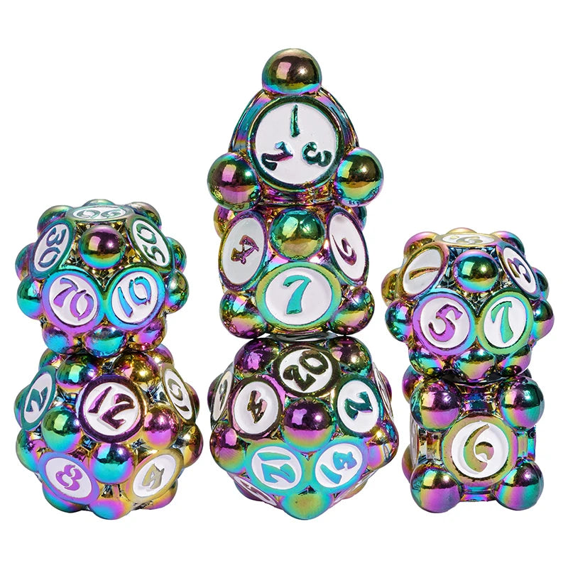 Antique Dragon Metal RPG Dice Set - 7 Piece - Design 2