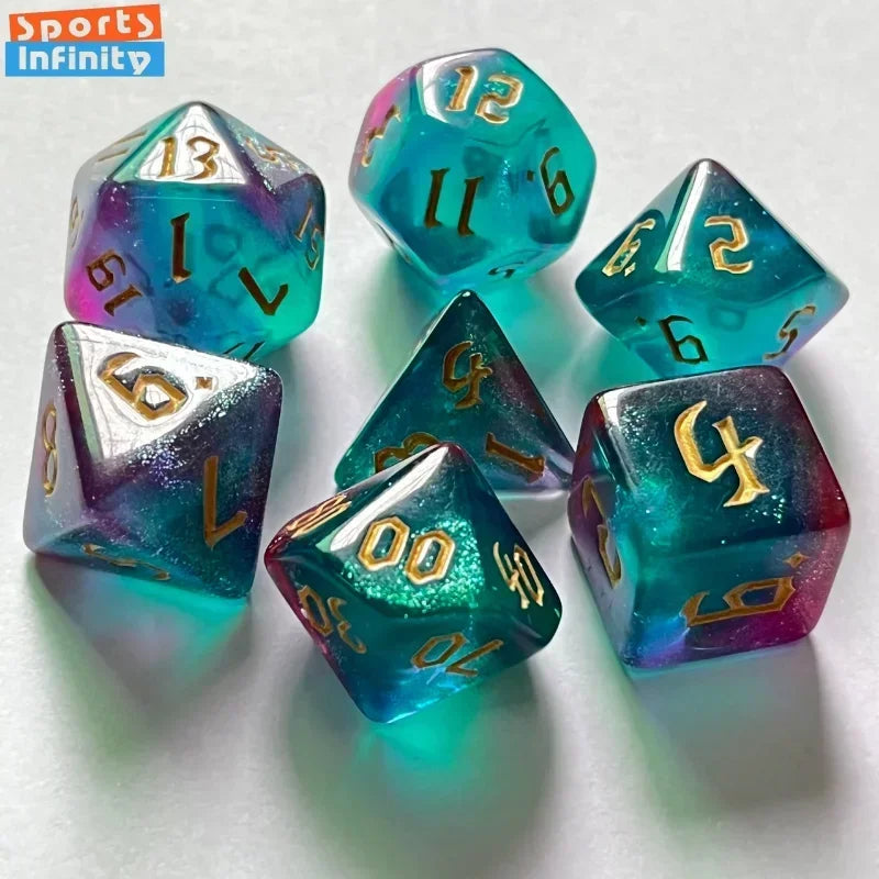 Dual-Colour Polyhedral RPG Dice - 7 Piece Set