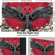 Gothic-style Goat-headed Demon TCG Playmat Magic Card Mat Stitched Edge Non-Slip Durable Tabletop Playmat Board Game Mat for TCG