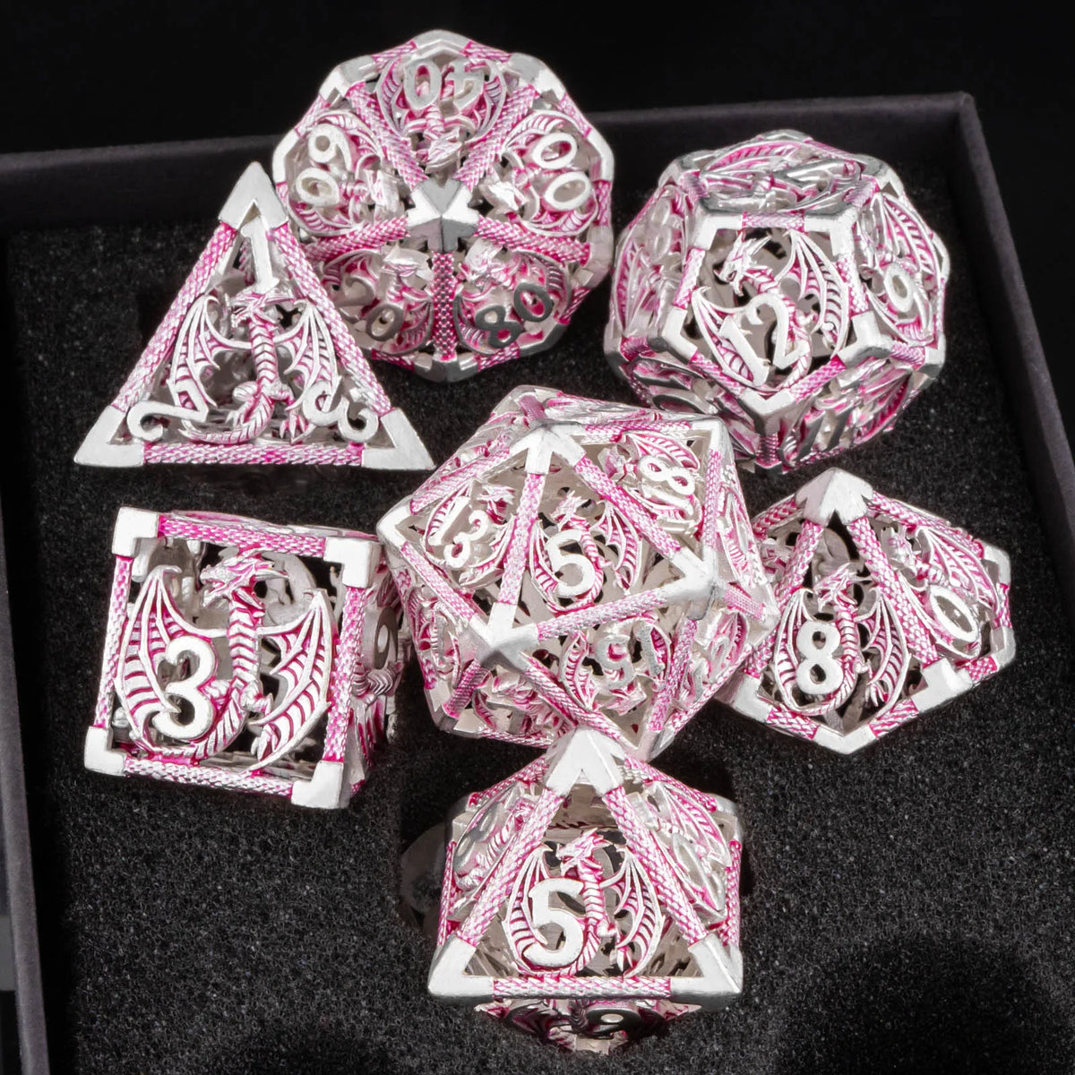Antique Hollow Metal D6 Dice - 7 Piece