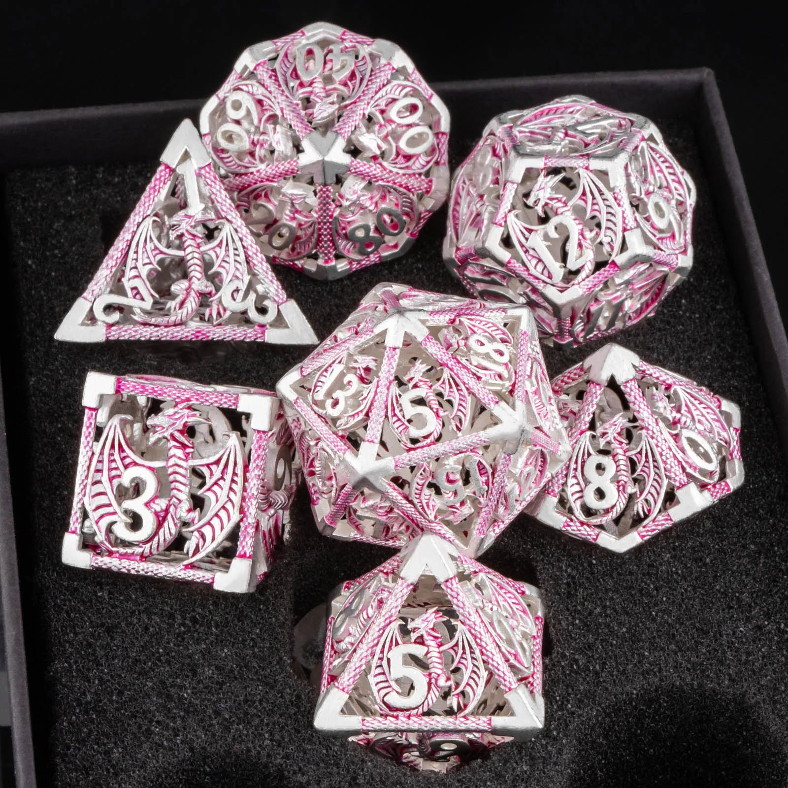 Antique Hollow Metal D6 Dice - 7 Piece