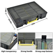 Clear Trading Card Storage Box 2300+ Cards Organizer 12 Dividers Carry Handle for TCG Yugioh CAH Baseball Football Card Box Only