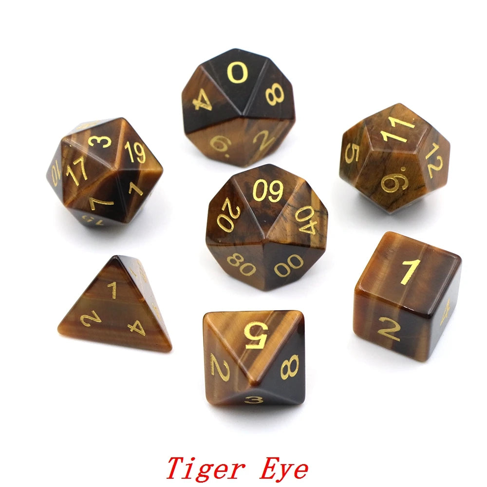 Natural Stone Dice Set – 7 Colours to Choose From