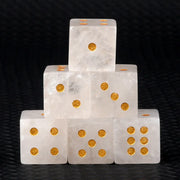 6-Sided Digital Game Dice 16mm Natural Stone D6 Gem Dice Set Healing Crystal Quartz for DND RPG Table Board Game or TeachingMath