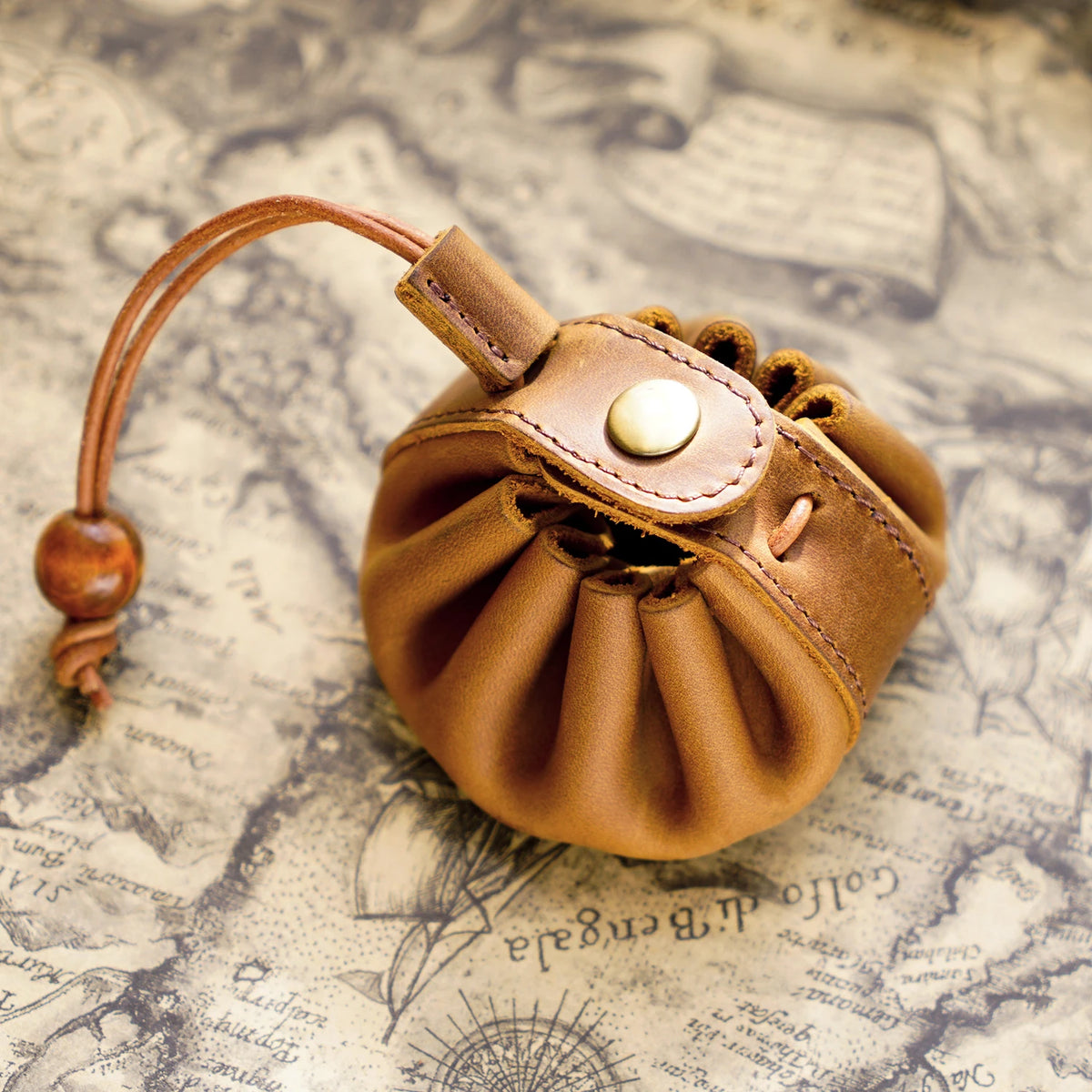 Leather Drawstring Dice & Coin Pouch – 6 Colours to Choose From