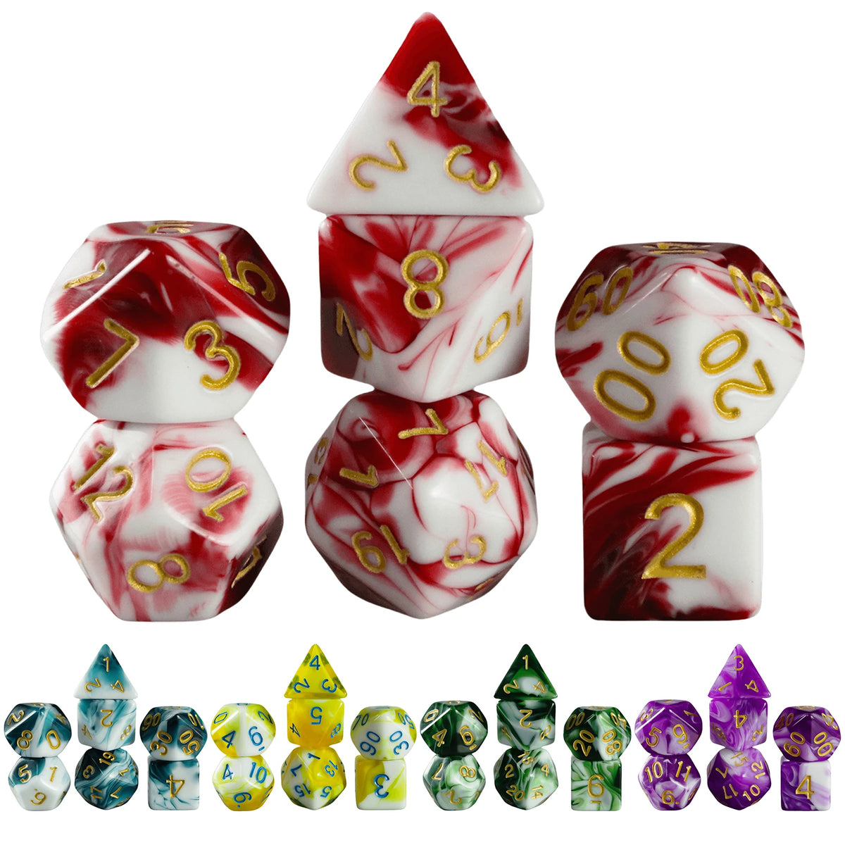 Board Game Accessories Cubes High Quality Acrylic Dice Unique Blood Effect Mixing Colours Effect For Entertainment Table Gaming