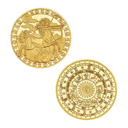 12 Creative Twelve Constellations Gold Plated encrusted Collectible Coins Abstract Art Zodiac Coin Set Crafts Gifts