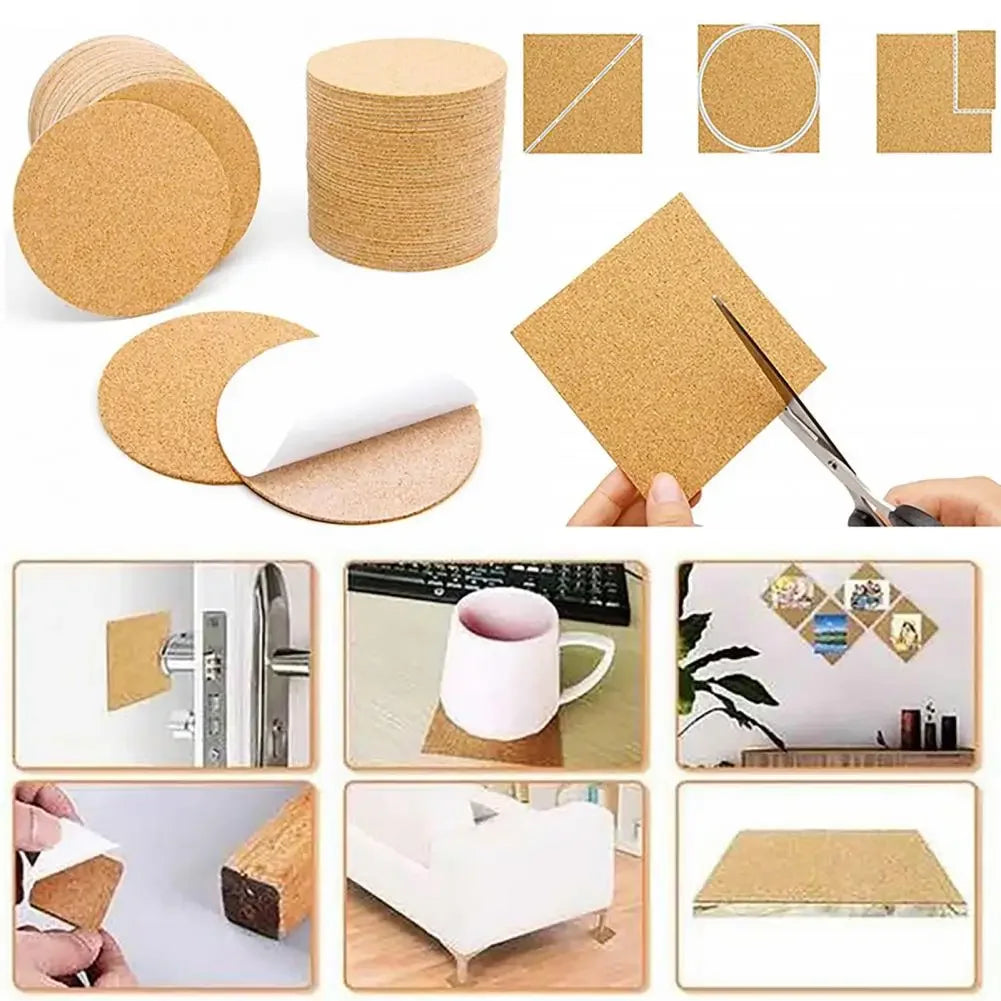 Square Cork Self-Adhesive Component Pads - 10 Pack - Design 2