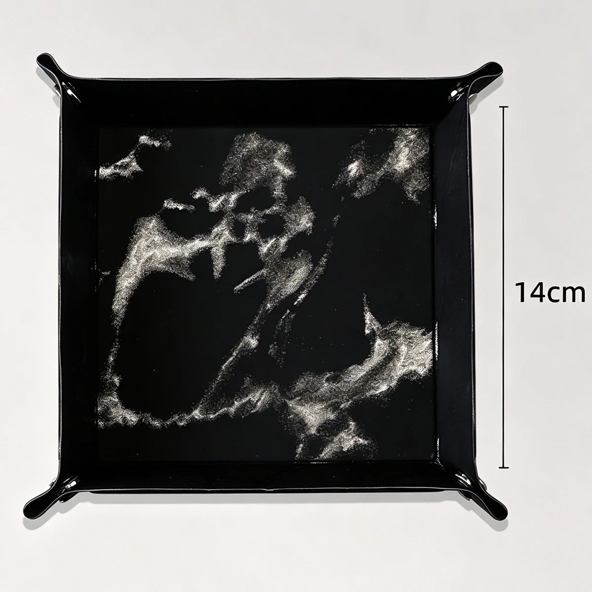 Dice Tray Leather Dice Tower for DND MTG Dices Storage Board Game Accessories Foldable Desktop Storage Box Shaped Square Hard