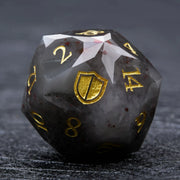 1-7pcs Purple Crystal Gemstone Dice Set Golden Word DND Dice Multi-sided Polyhedral Dice for D&D Game COC Role Playing RPG Table