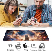 Starry Sky Lion and Cat TCG Playmat Magic Card Battle Mat Non-Slip Durable 35X60CM Commander playmat Board Game Mat for TCG