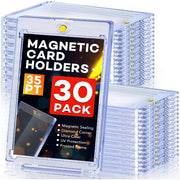 30 Pieces of 35Pt Clear Magnetic Card Storage Boxes Acrylic Uv-Resistant Card Holders with Magnetic Closure Ideal for Collectors