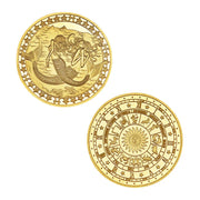 12 Creative Twelve Constellations Gold Plated encrusted Collectible Coins Abstract Art Zodiac Coin Set Crafts Gifts
