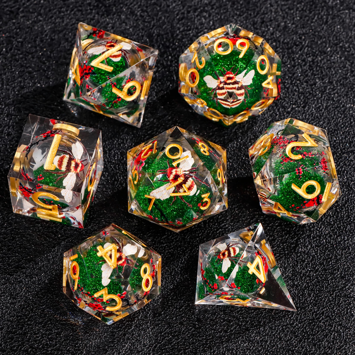 Handmade Sharp-Edge Resin Dice Set – 26 Colours to Choose From