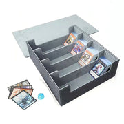 Leather Trading Card Storage Box 5 Rows Magnetic Closure Game Cards Box With Viewing Windows Card and Note Storage Supplies