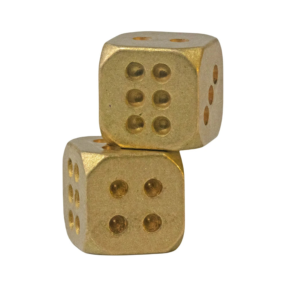 Gold Metal D6 Dice - 6 Piece - Design 2