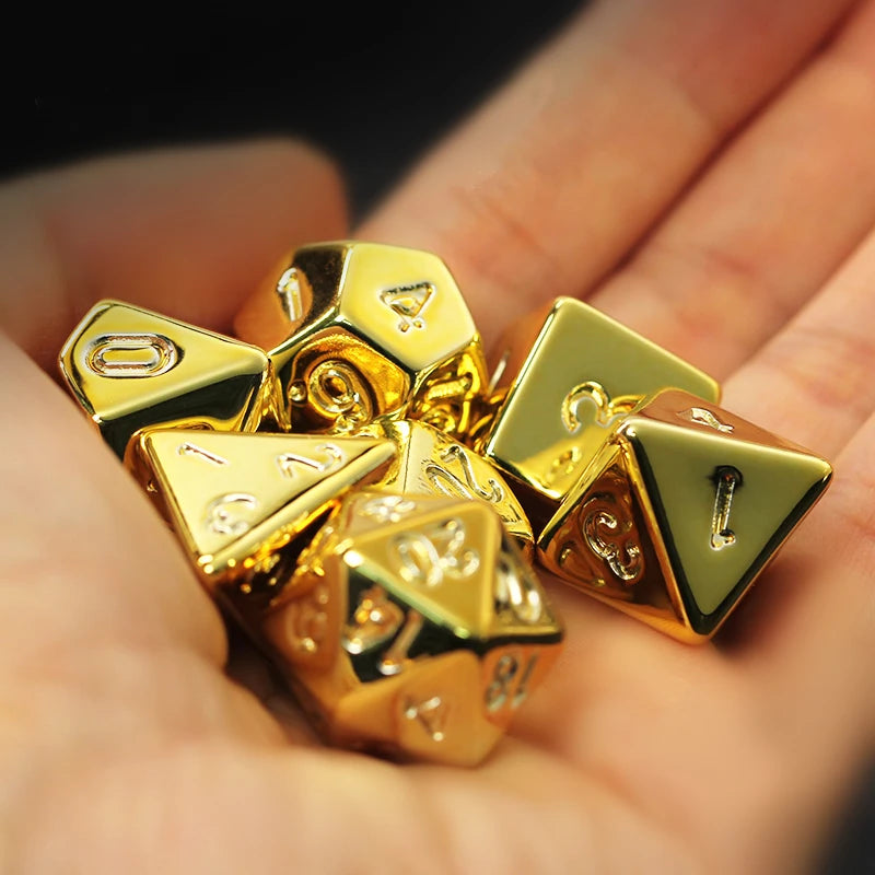 Gold-Colour RPG Dice Set - 7 Piece
