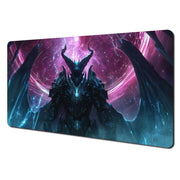 Dark Fantasy Demon Knight MTG Playmat Magic Card Mat with Stitched Edge Non-Slip Durable Tabletop playmat Board Game Mat for TCG