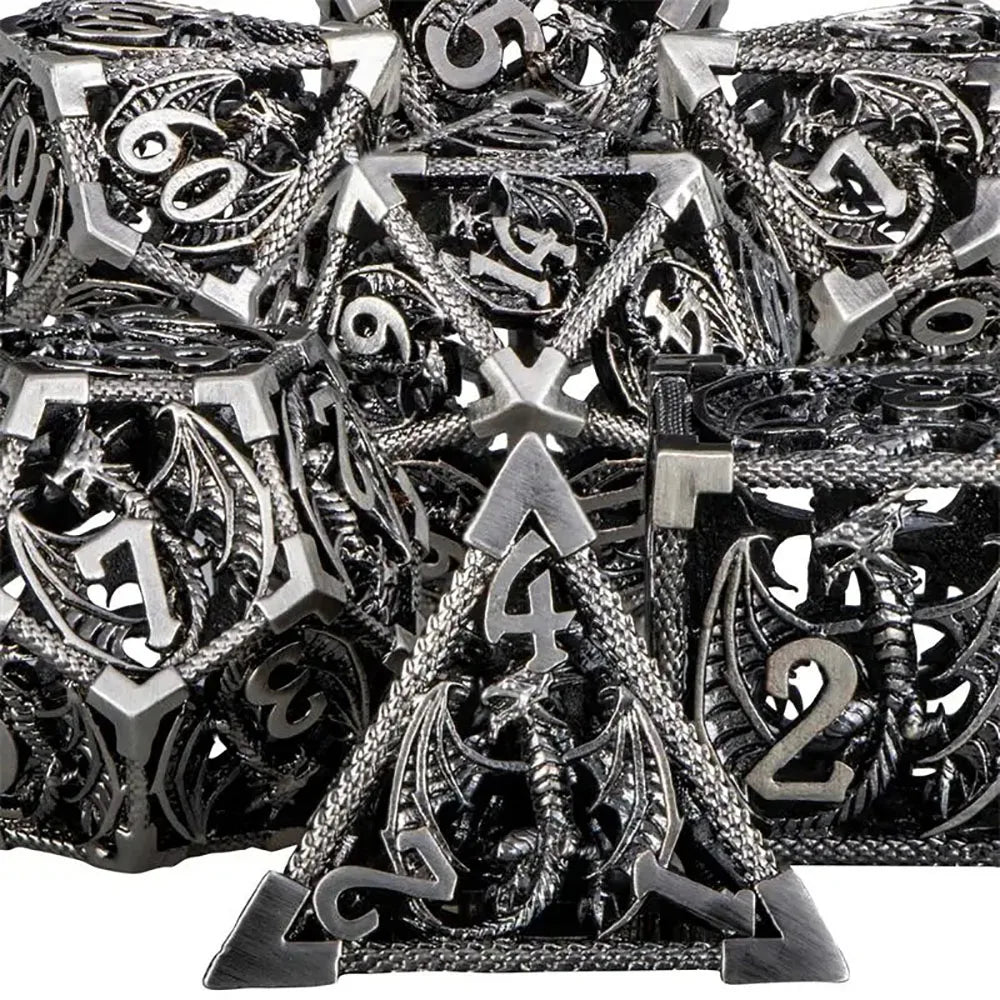 Antique Hollow Metal D6 Dice - Design 3