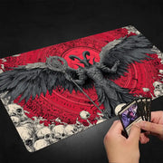 Gothic-style Goat-headed Demon TCG Playmat Magic Card Mat Stitched Edge Non-Slip Durable Tabletop Playmat Board Game Mat for TCG