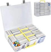 Clear Trading Card Storage Box 2300+ Cards Organizer 12 Dividers Carry Handle for TCG Yugioh CAH Baseball Football Card Box Only