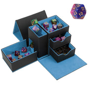 3-in-1 PU Leather Dice Tower & Storage Box with Drawers for Tabletop RPG