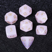 1-7pcs DND Fantasy Blue Glass Gemstone Dice Set Multi-sided Polyhedral Dice Golden Word Dice for D&D Game COC Role Playing RPG