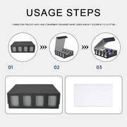 Leather Trading Card Storage Box 5 Rows Magnetic Closure Game Cards Box With Viewing Windows Card and Note Storage Supplies