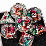 Resin Dice Set Sharp Edge Dice Handmade Resin D&D Dice Set for Dungeons and Dragons Gifts Digital Dice D20 Dice