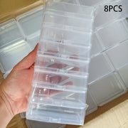 5/8Pcs Clear Card Storage Box With Dustproof Lid Desktop Organizer For Photo Cards Coins Small Accessories