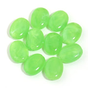 20pcs Flat Oval Acrylic Beads Double Color Imitation Jade Stone Loose Beads For Jewelry Making Bracelet Necklace DIY Accessories