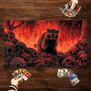 Fire Forest and Raccoon Magic Card Battle Mat TCG Playmat Anti-slip Base 35X60CM gathering gaming mats Board Game Mat for TCG