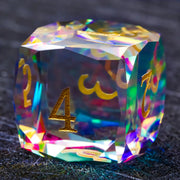 1-7pcs Purple Crystal Gemstone Dice Set Golden Word DND Dice Multi-sided Polyhedral Dice for D&D Game COC Role Playing RPG Table