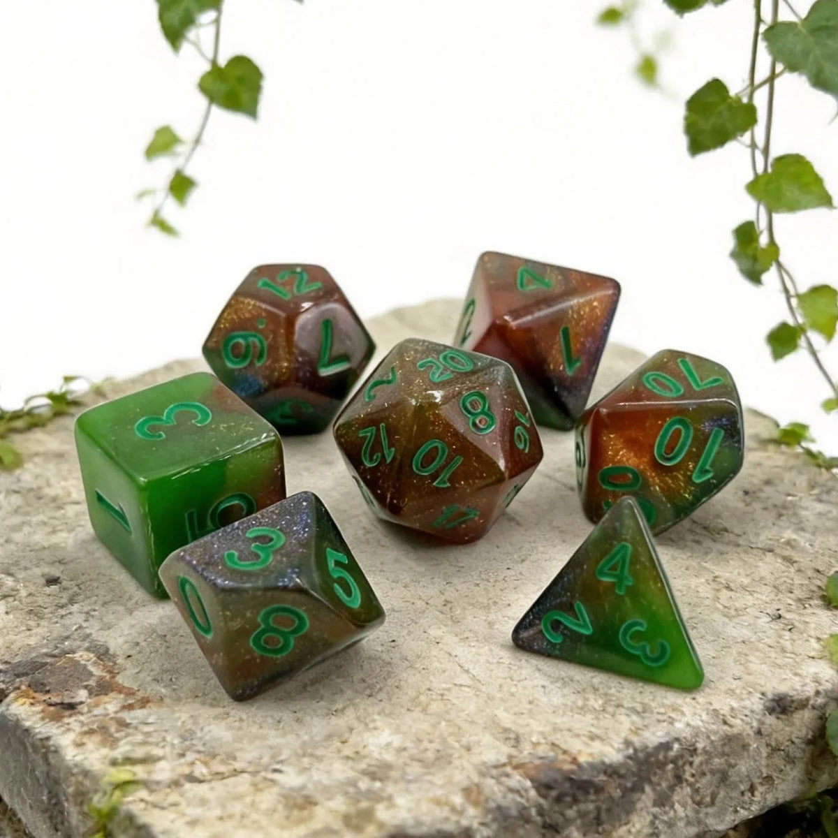Two-Tone Dice Set with Bag – 9 Colours to Choose From