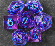 Set Of 7 Sharp Edge Resin Polyhedral DND Dice For D&D RPG Role Playing Games