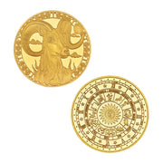 12 Creative Twelve Constellations Gold Plated encrusted Collectible Coins Abstract Art Zodiac Coin Set Crafts Gifts