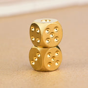 6pcs 15mm Solid Brass Gold Metal Dice - Hand Polished 6-Sided High-Quality Game Dice Stress Relieving Family Gathering Toy
