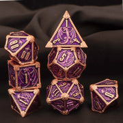 Dungeon and Dragon DND Metal Dice Set D&D, 7 Piece Polyhedral Role Playing RPG D and D Dice D20 D12 D10 D8 D6 D4