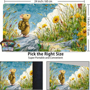 Rat and Sunflowers TCG Playmat Magic Card Battle Mat Non-Slip Durable 35X60CM Commander playmat Board Game Mat for TCG Card Pad