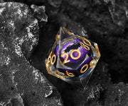 Set Of 7 Sharp Edge Resin Polyhedral DND Dice For D&D RPG Role Playing Games