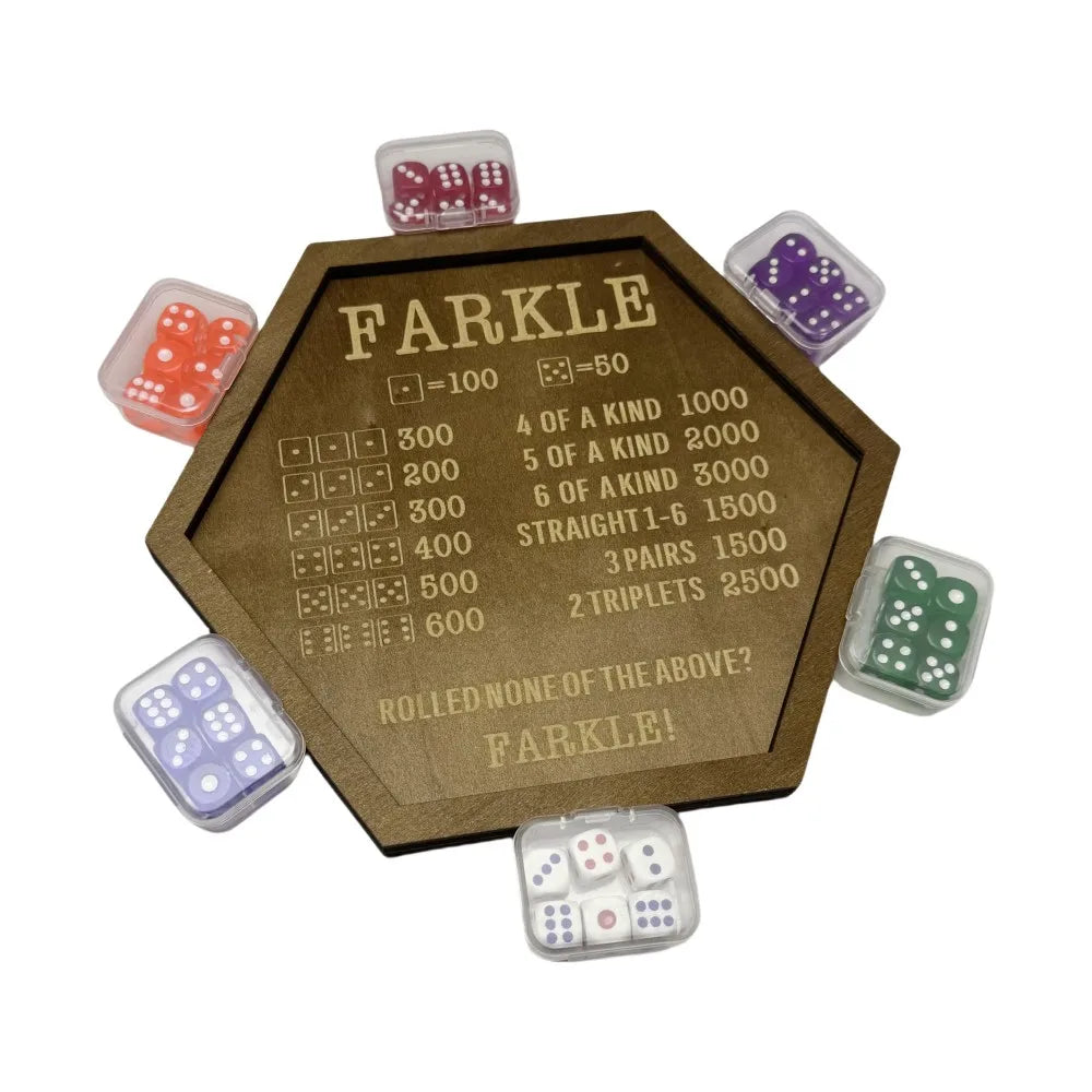 Fold-Flat Wooden Hex Dice Tray