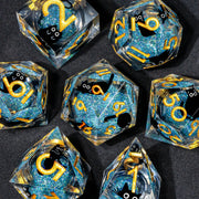 Dice DND Set, Resin Sharp Edge Polyhedral Liquid Dice