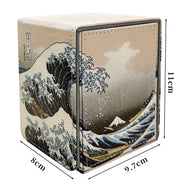 Starry Night Game Trading Card Portable Storage Box Blue Sky PU Leather Premium Deck Case Holding100+Double Sleeved Cards TCG