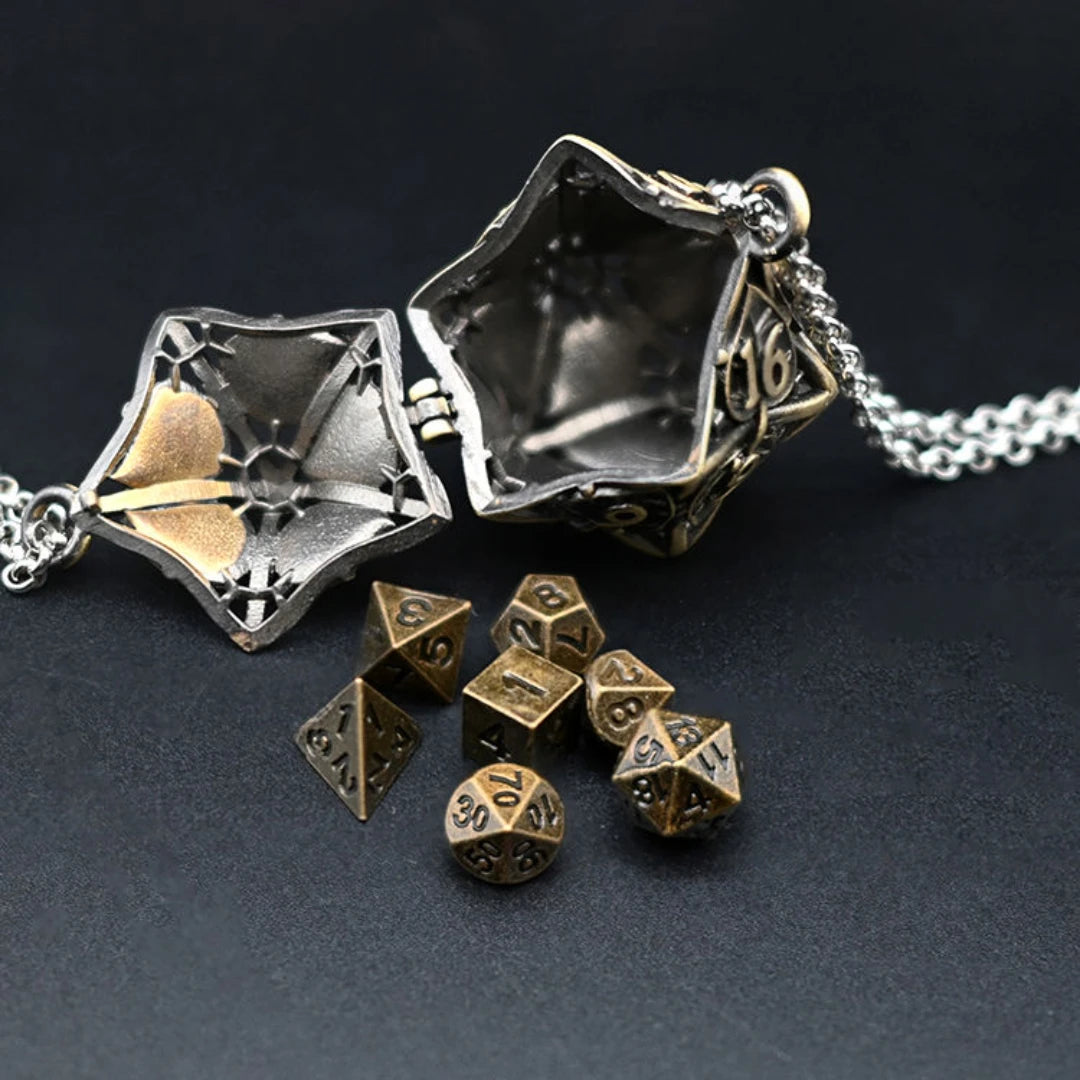 Blue Mini Metal RPG Dice Set