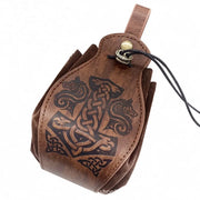 Genuine Leather DND Dice Bag Tray - Cute Drawstring Pouch RPG D&D Roleplaying Coin Purse Gift Ideas STZ04