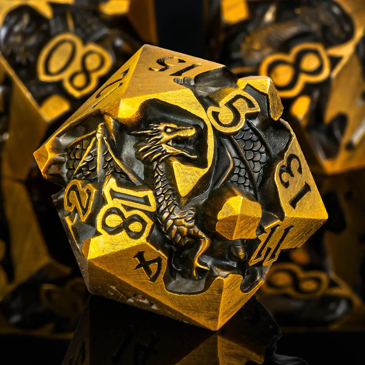 Antique Dragon Metal D6 Dice