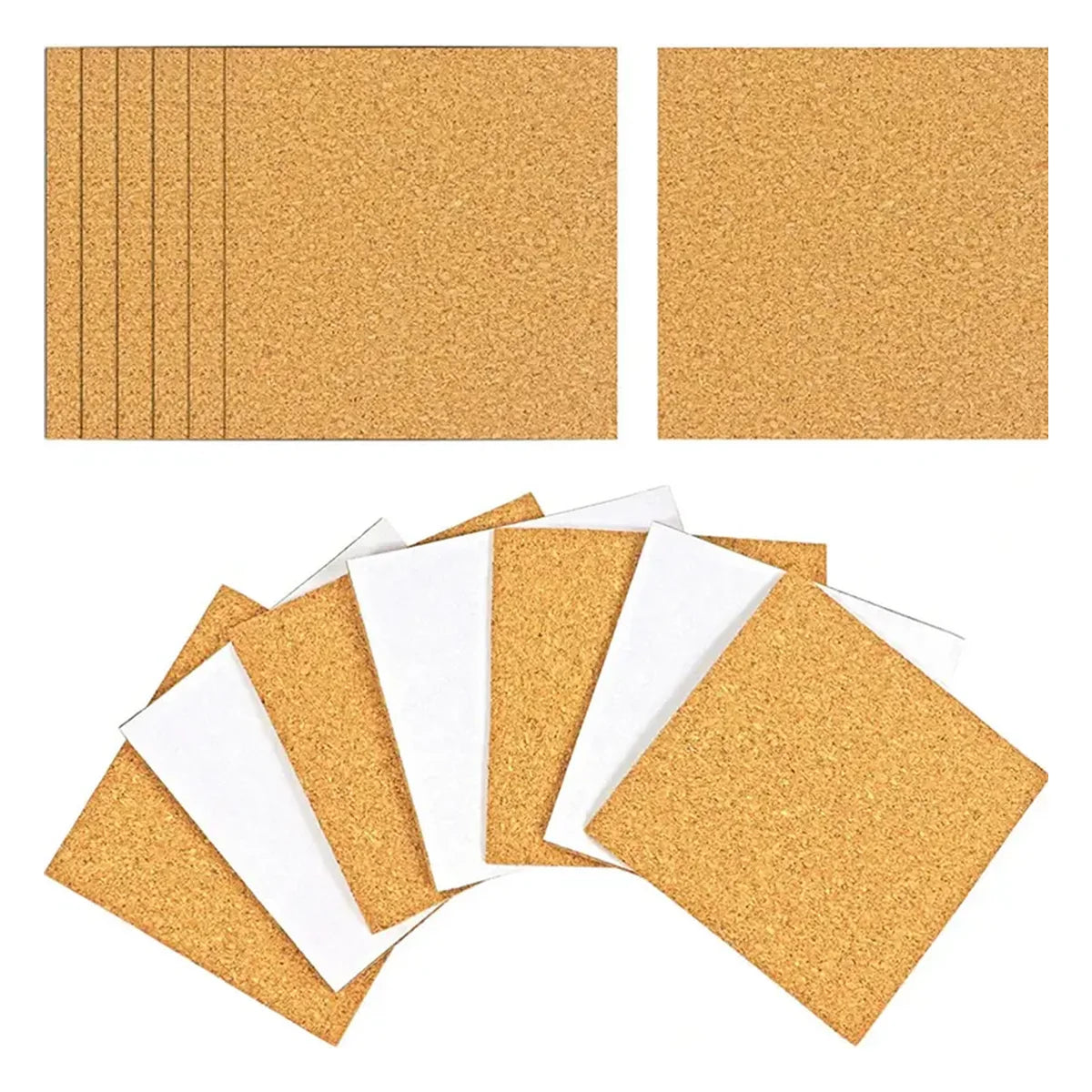 Square Cork Self-Adhesive Component Pads - 10x10 cm